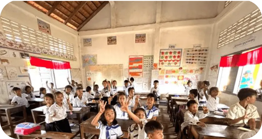 Cambodian children in the classroom